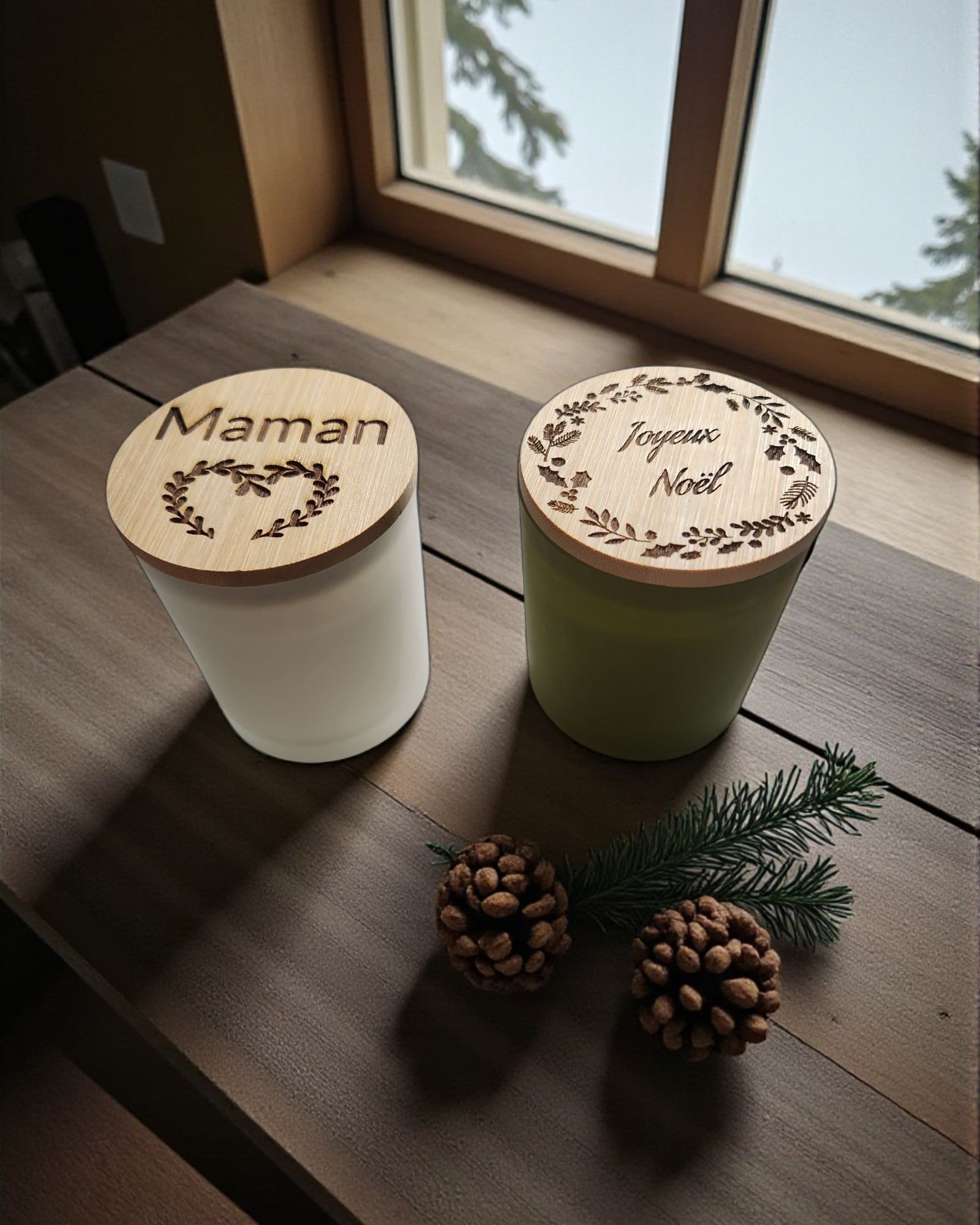 L’Apaisante – Bougie parfumée en verre gravée