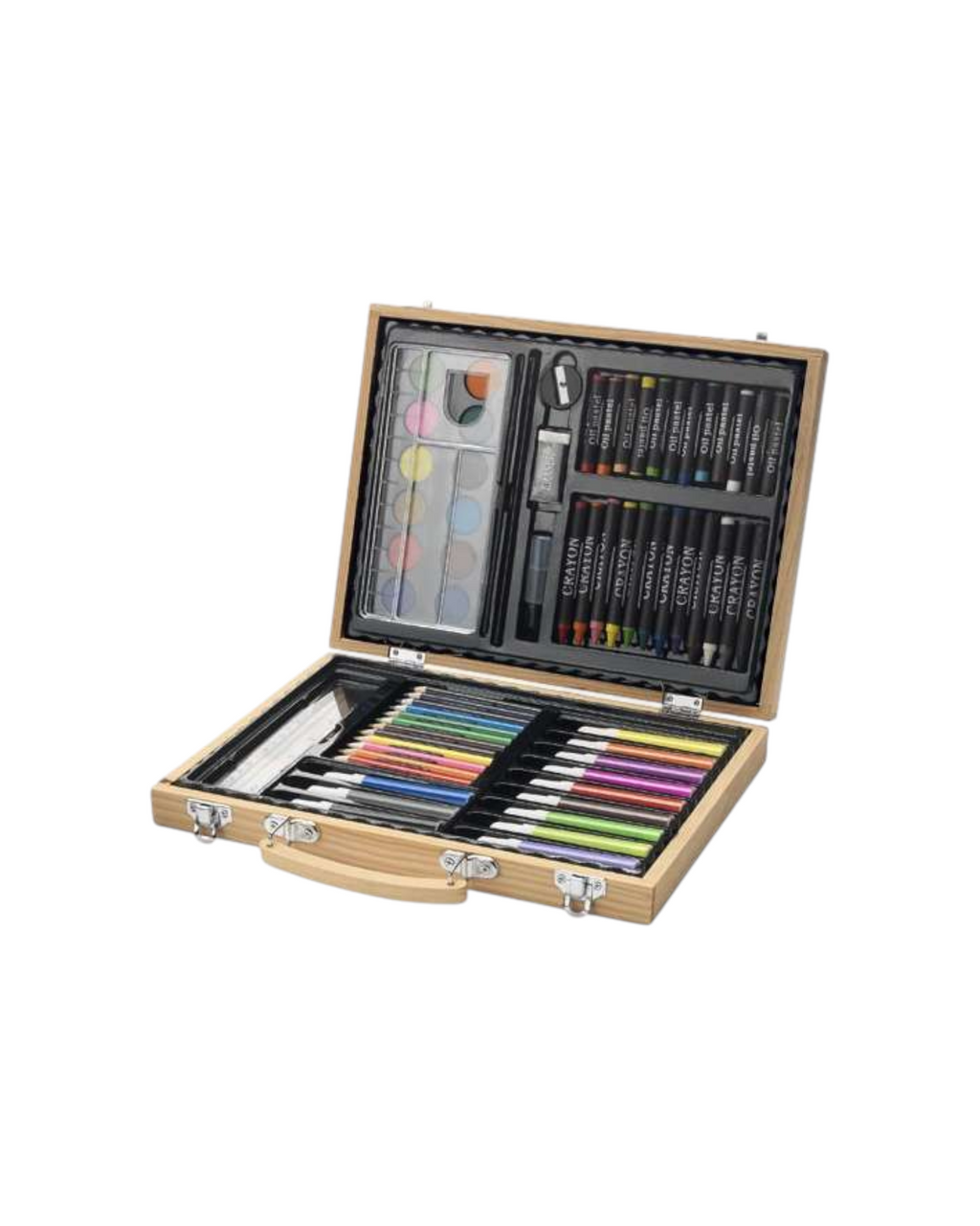 Le Créatif – Coffret de coloriage en bois gravé (67 pièces)