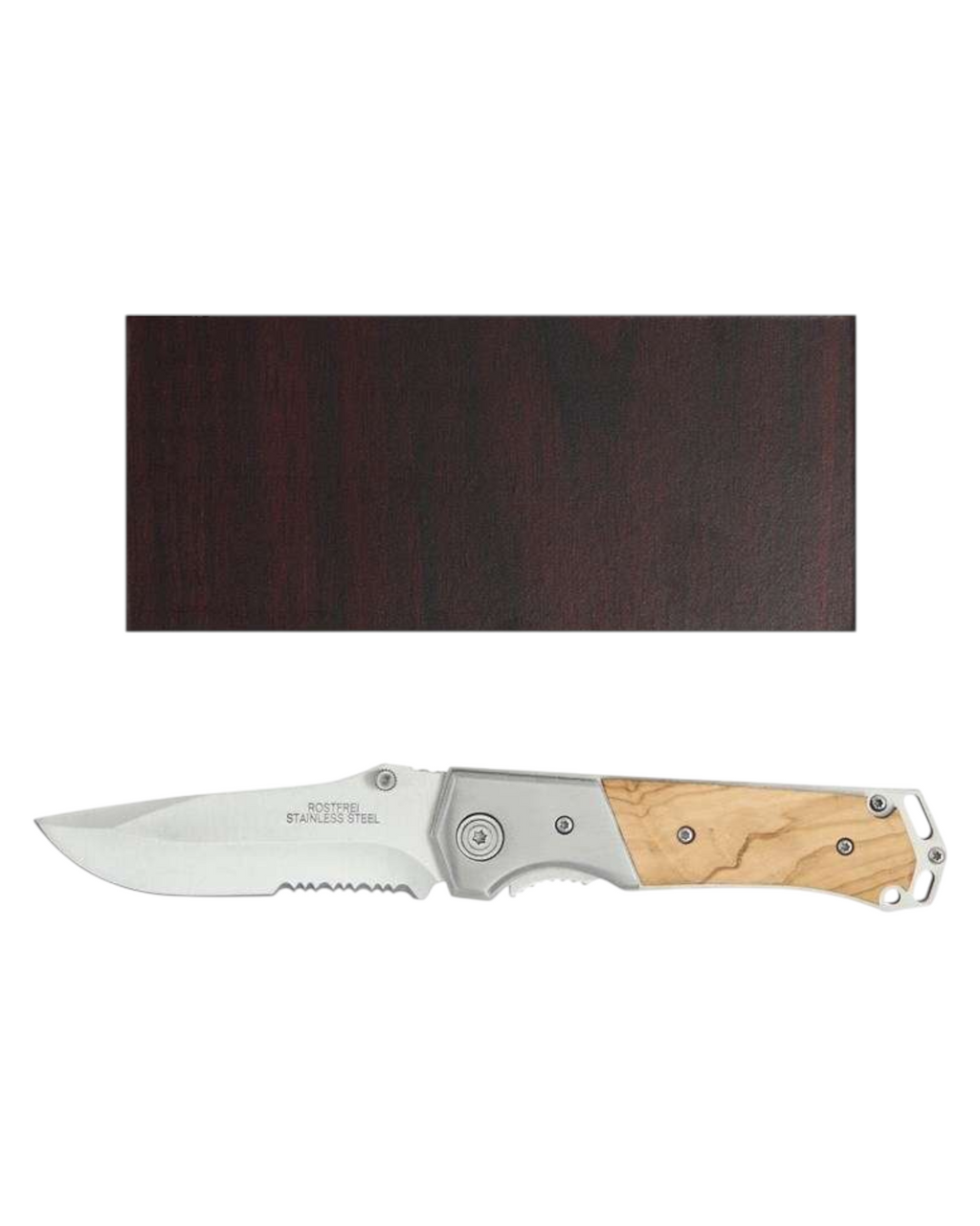 Le Chasseur - Couteau de poche en inox et bois gravé