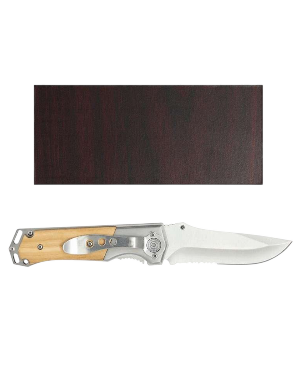 Le Chasseur - Couteau de poche en inox et bois gravé