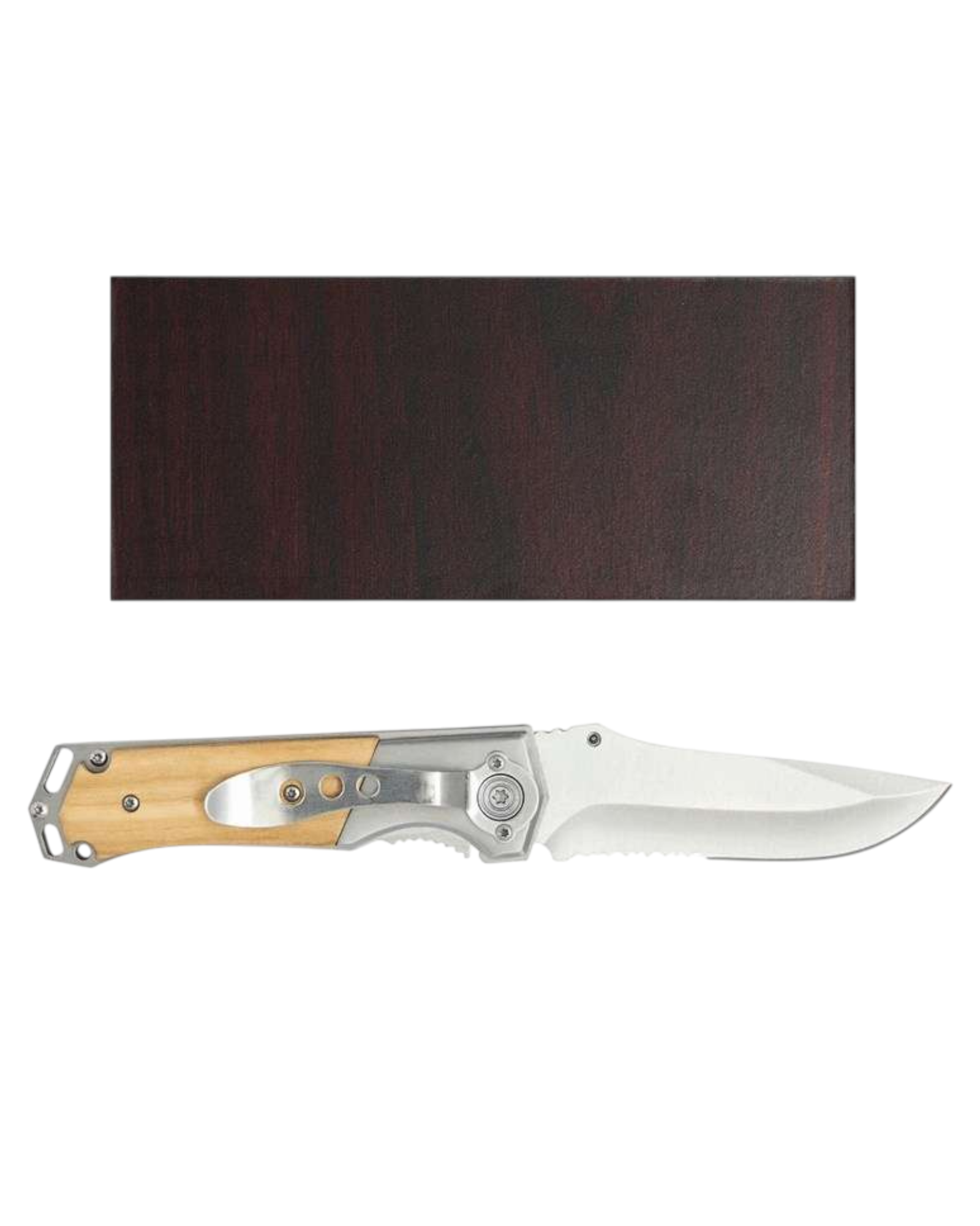 Le Chasseur - Couteau de poche en inox et bois gravé