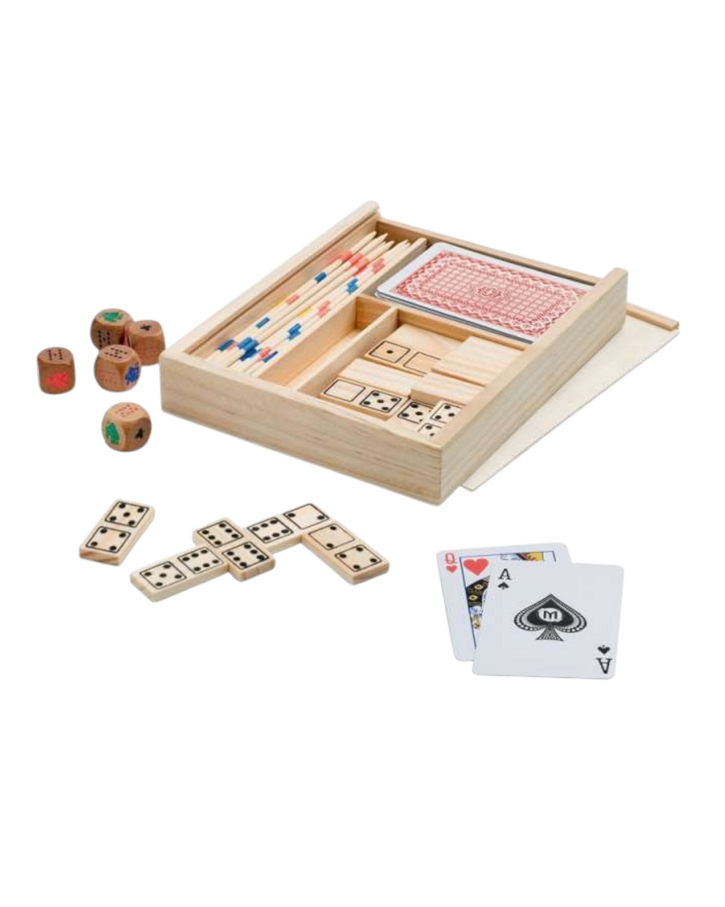 L’Instant Partagé – Coffret de jeux en bois gravé (4 en 1)