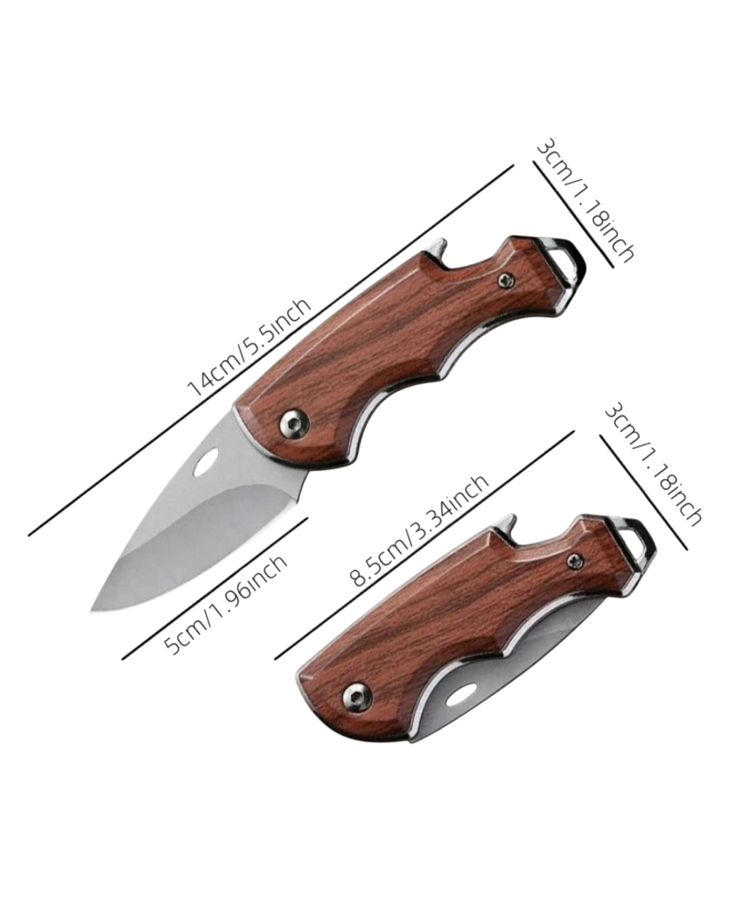 Le Trappeur - Couteau de poche inox et bois