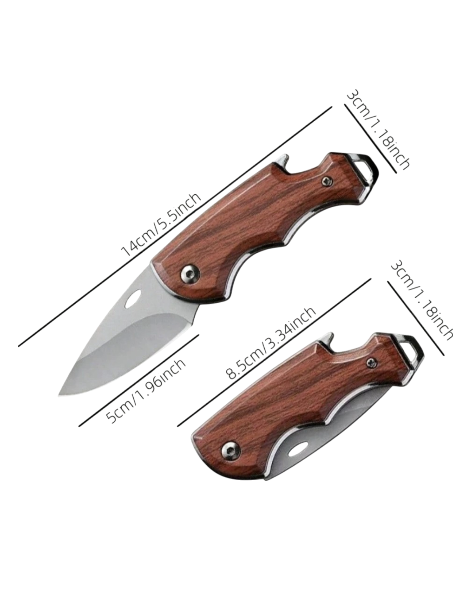 Le Trappeur - Couteau de poche inox et bois