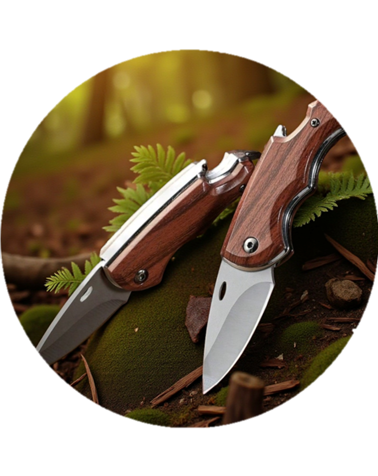 Le Trappeur - Couteau de poche inox et bois